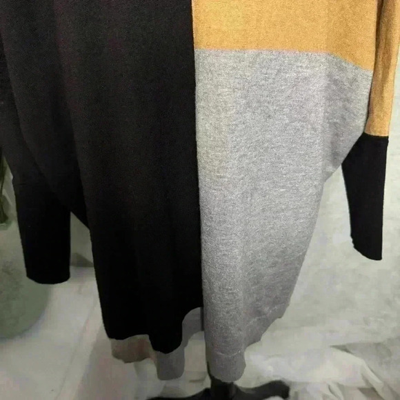 Chico’s S/M Black & Gold Color Block Long Sleeve Cardigan Sweater - Picture 7 of 11